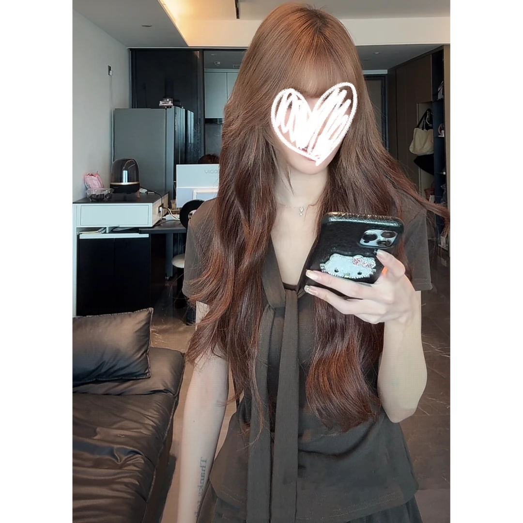 美式复古独特绑带设计短袖t恤夏季辣妹修身显瘦百搭超好看上衣潮