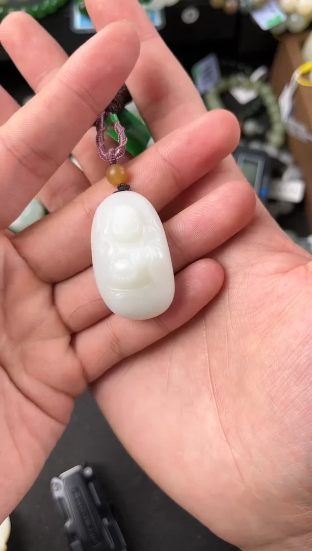 【闪购商品】和田玉挂件未镶嵌米达佛公挂件微色差