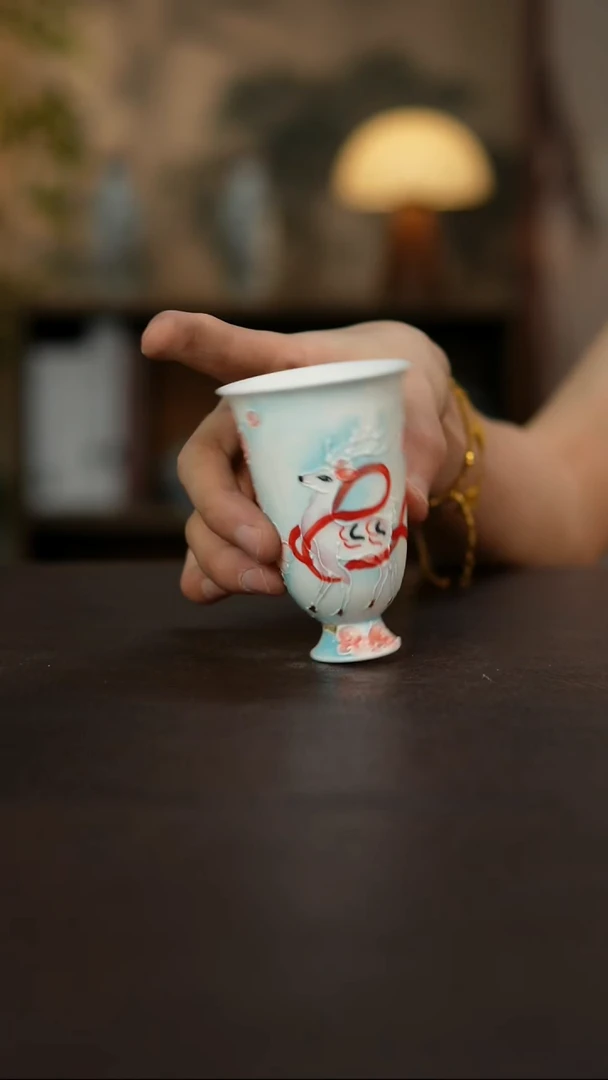 杯景德镇陶瓷杯碗柴烧多人