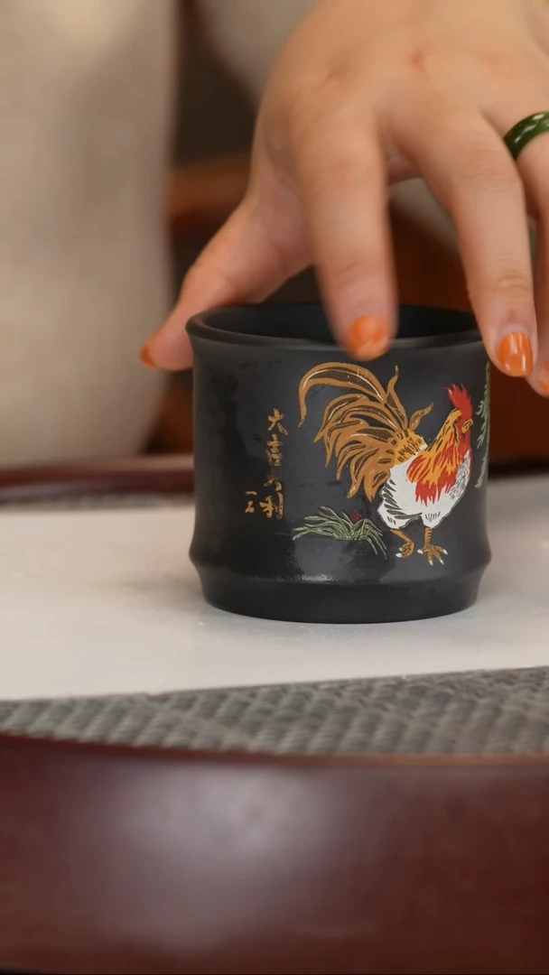 【闪购商品】紫砂茶杯石黄大吉大利杯