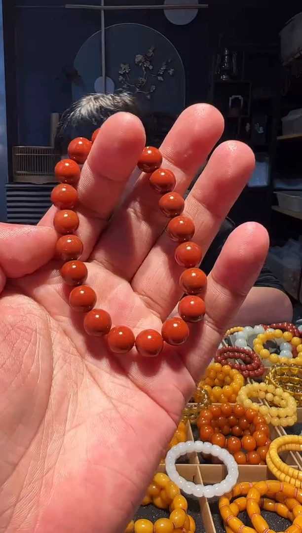 未镶嵌手串南红玛瑙10+精圆
