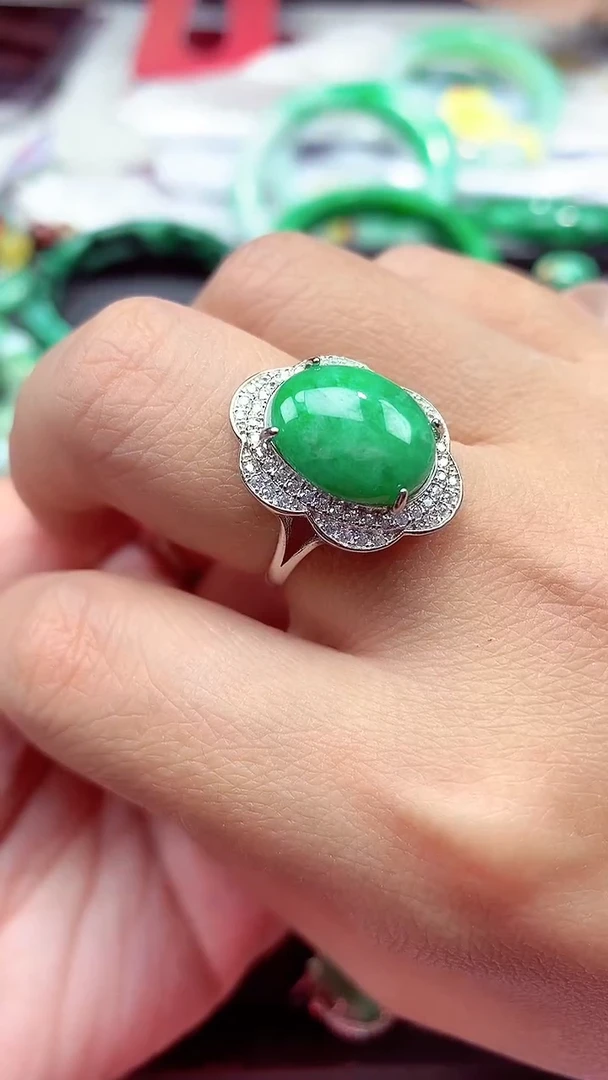 【闪购商品】翡翠戒指银S925镶嵌戒指