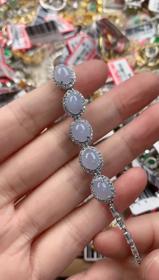 银S925镶嵌戒指翡翠55555----8