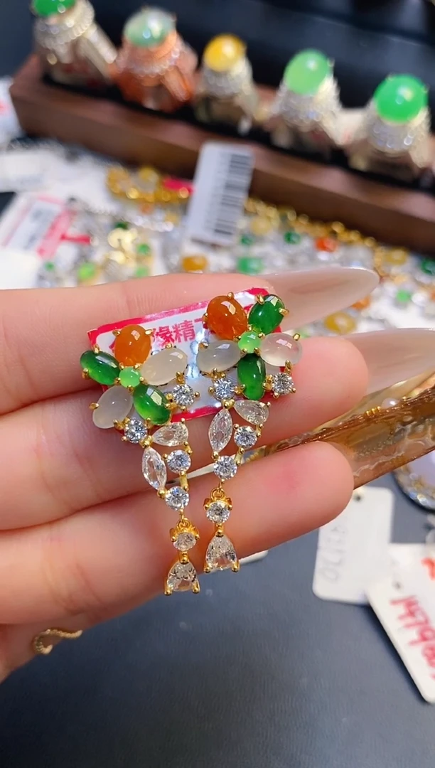 银S925镶嵌戒指翡翠天然
