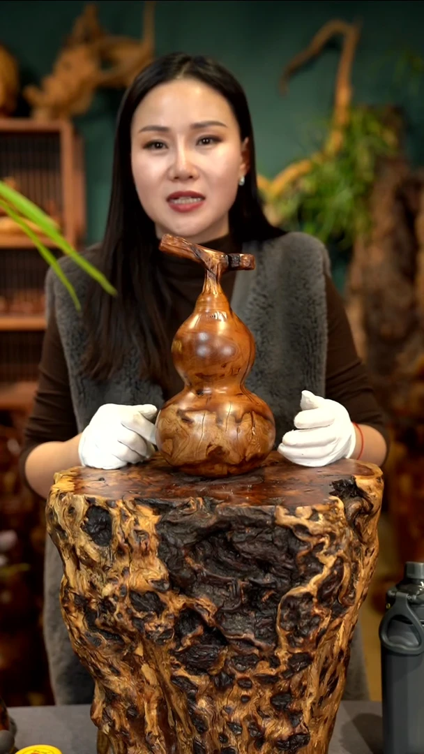 木雷击枣木葫芦摆件