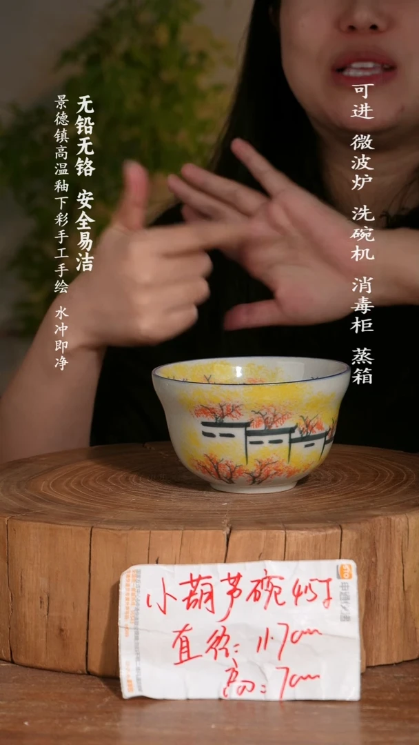碗陶瓷景德镇高温瓷釉下彩手绘陶瓷