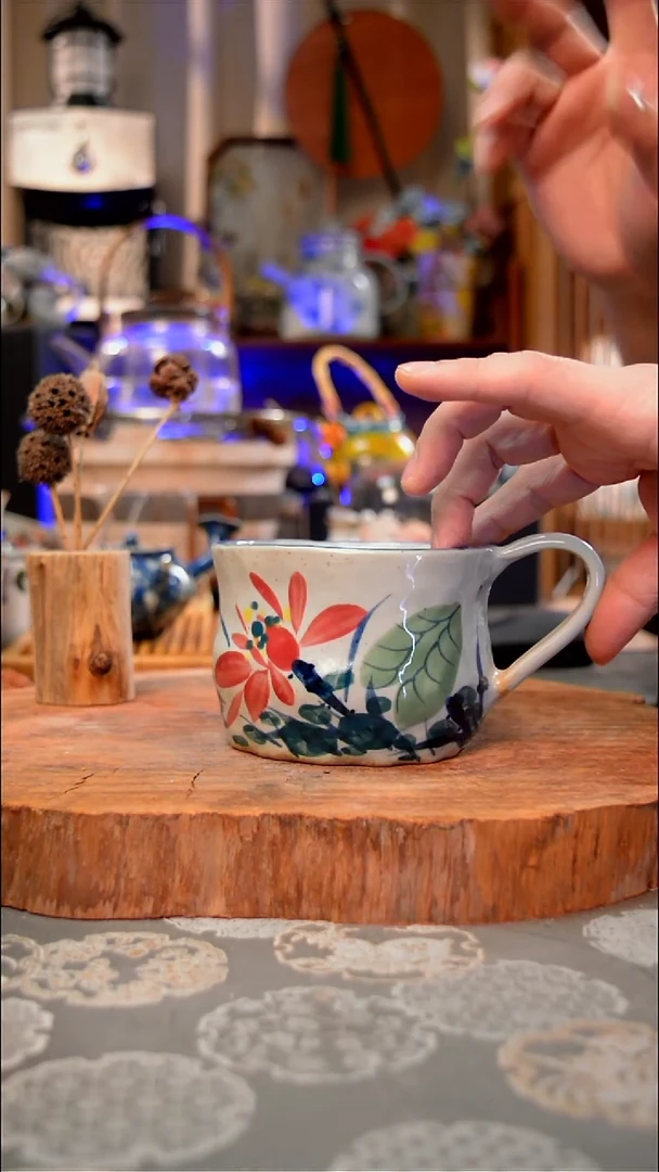 【闪购商品】杯子荷花手工手绘手工手绘