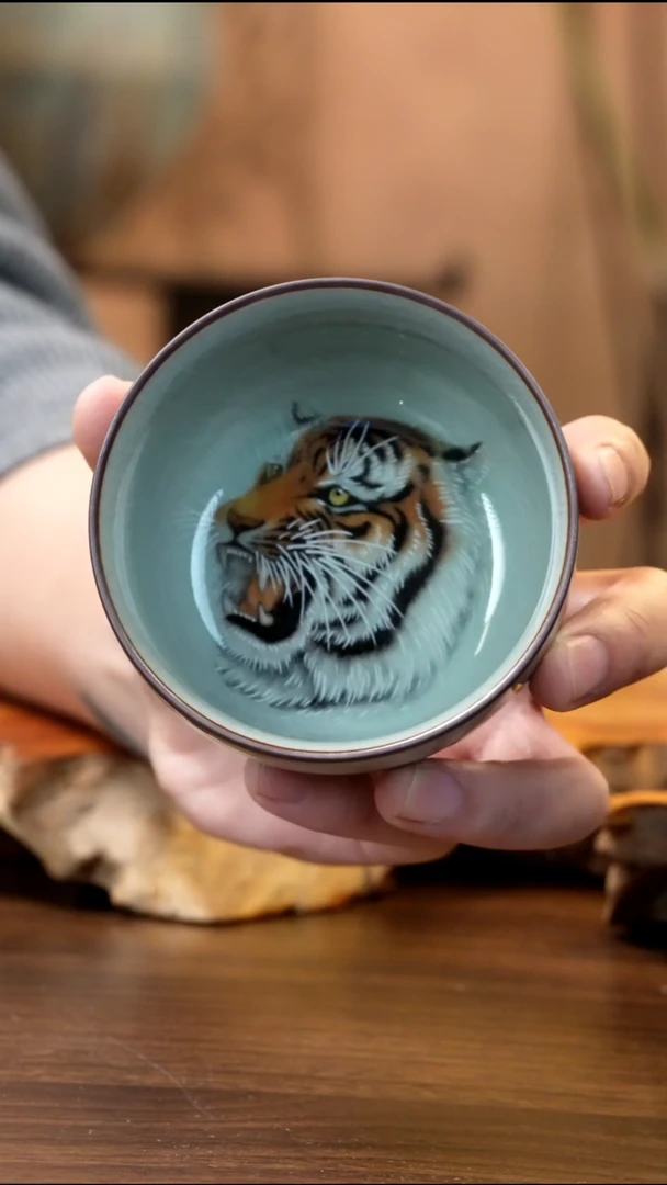 景德镇高温瓷王者之风卧足杯