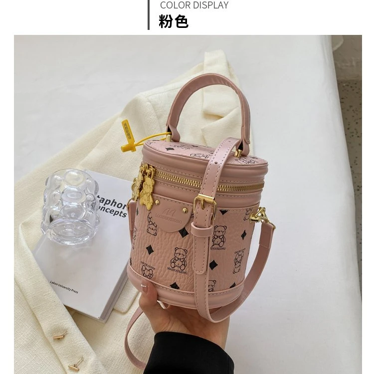 2025流行小众设计包包发财桶春夏洋气水桶包8821粉
