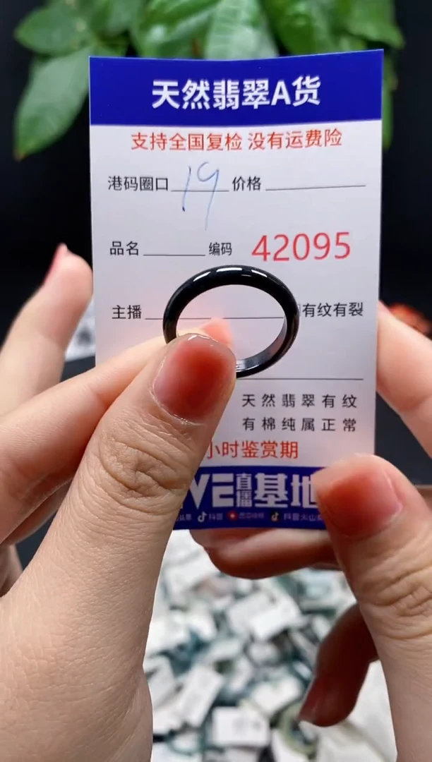 翡翠戒指未镶嵌 天然翡翠戒圈2095