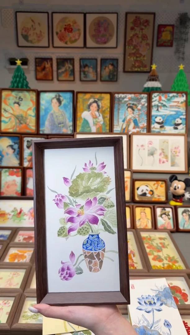 国画淸供紫荷花 手绘国画27