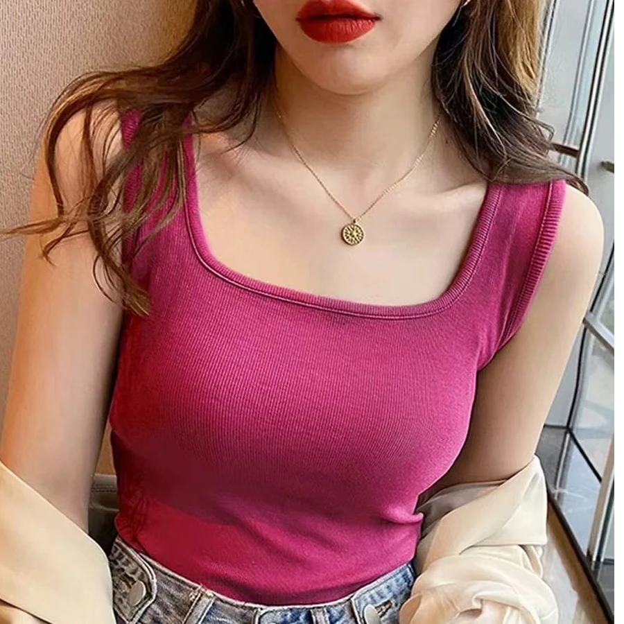 8178吊带背心女外穿内搭打底衫大码纯棉无袖上衣