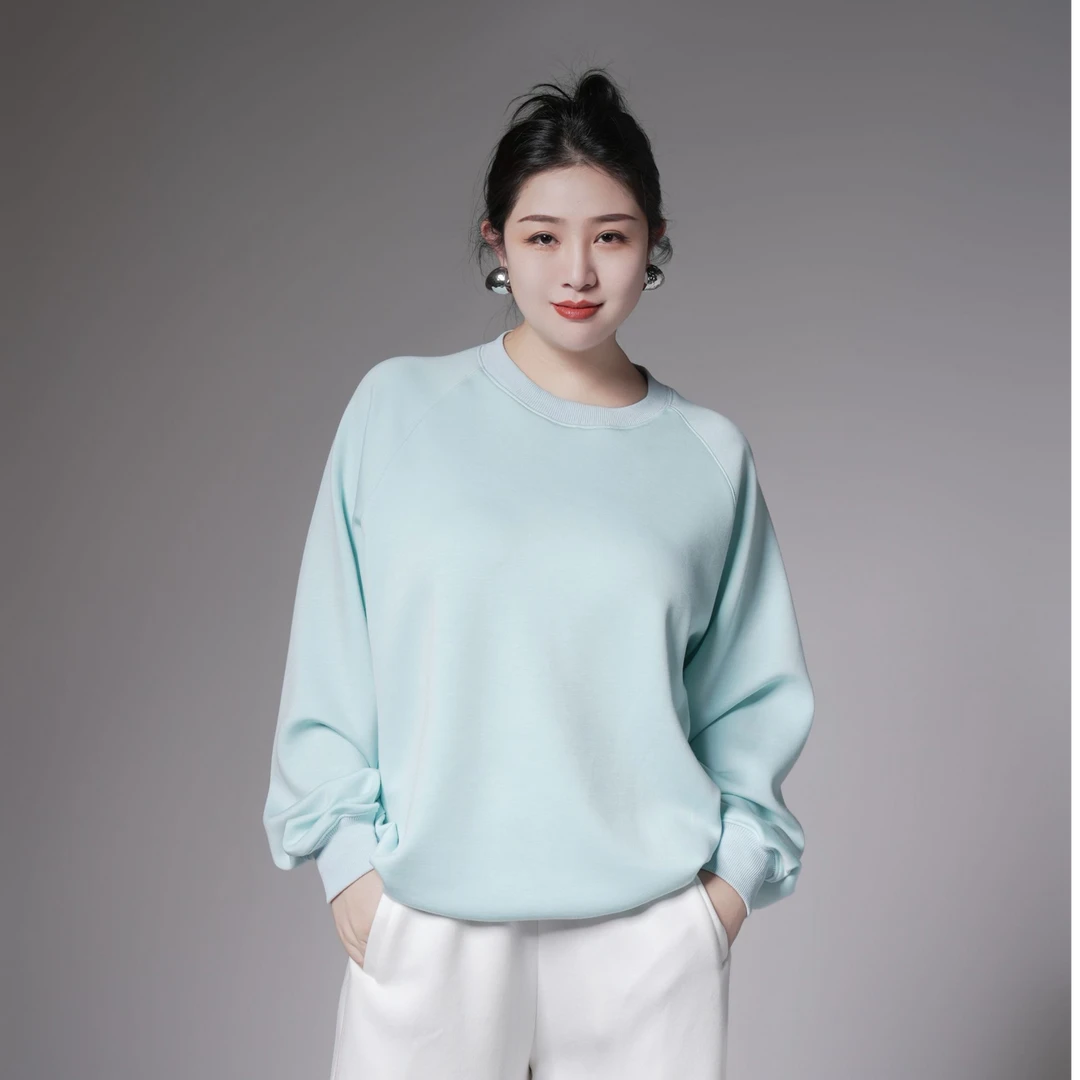 多肉宝贝空气棉卫衣女胖mm慵懒百搭宽松上衣25097B25722