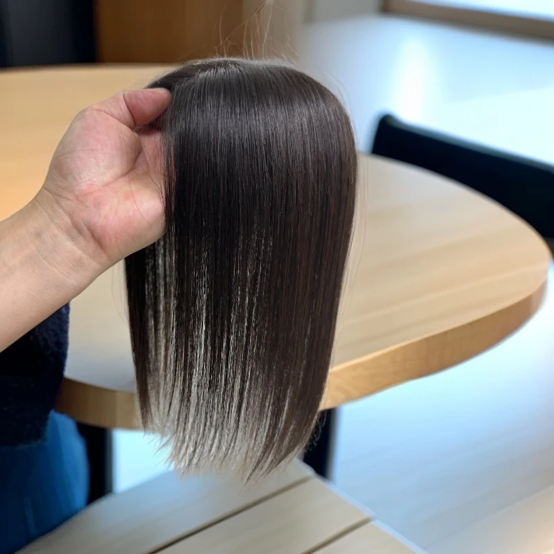 全真人发丝 遮白发蓬松透气 双递针仿真头皮女士正品高端假发片