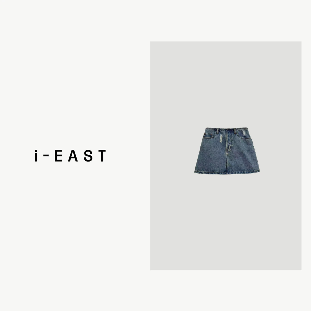 i-EAST 抓住夏天的凉爽~ 时尚超百搭的牛仔短裙-4X K32721