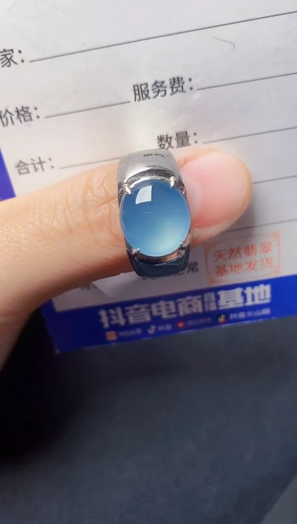 翡翠戒指银S925镶嵌2222222