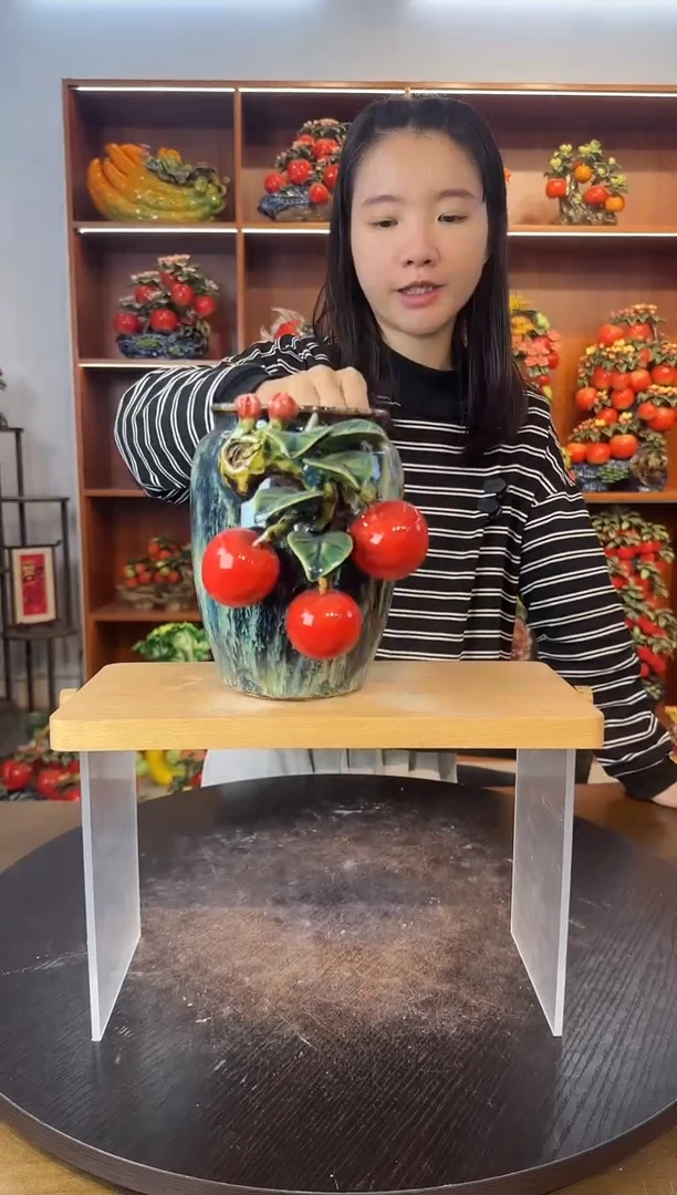 陶瓷小尺寸苹果花瓶