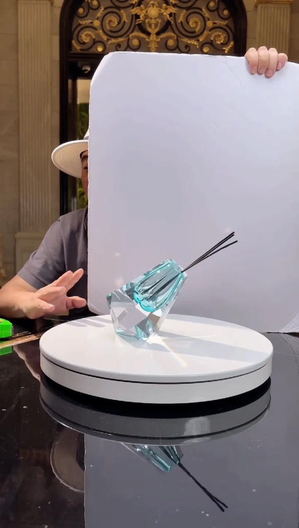 摆件AJ1010036湖水蓝砖石香薰瓶