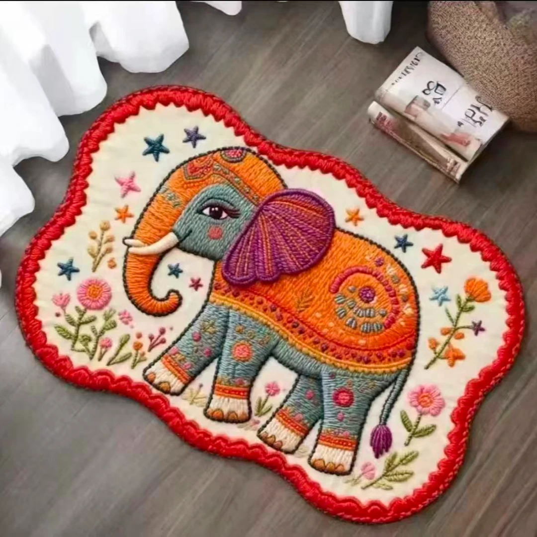 精品硅藻泥防滑地垫--编制风大象-2