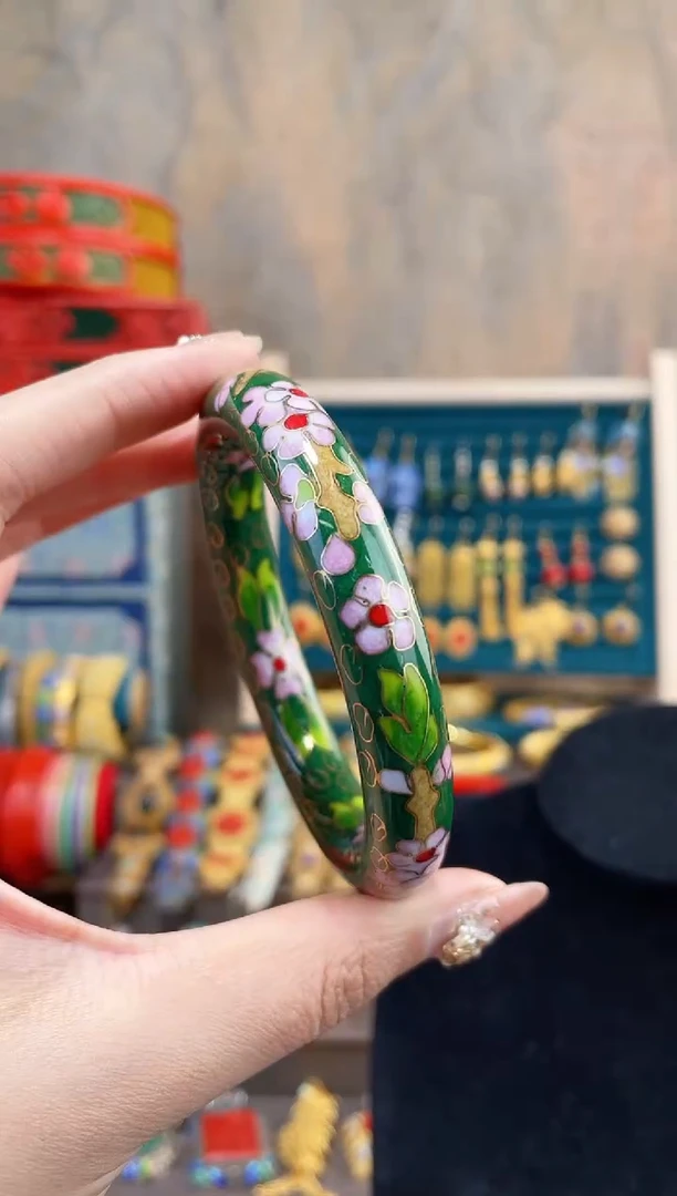 【闪购商品】非遗景泰蓝镯子绿色