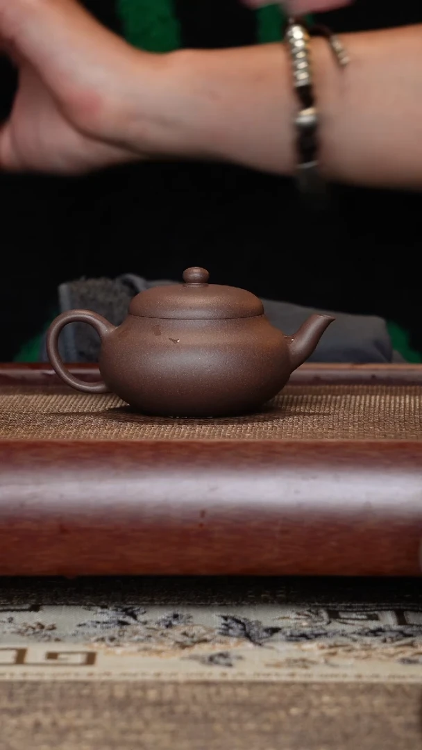 【闪购商品】紫砂茶壶矮梨50目明清风格紫泥半手工