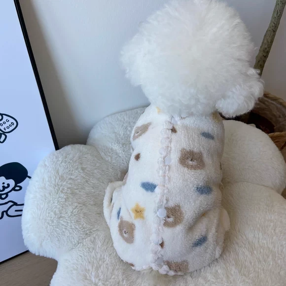 25冬款母狗全包肚保暖四脚衣泰迪比熊后开扣加绒家居服护肚连体cy