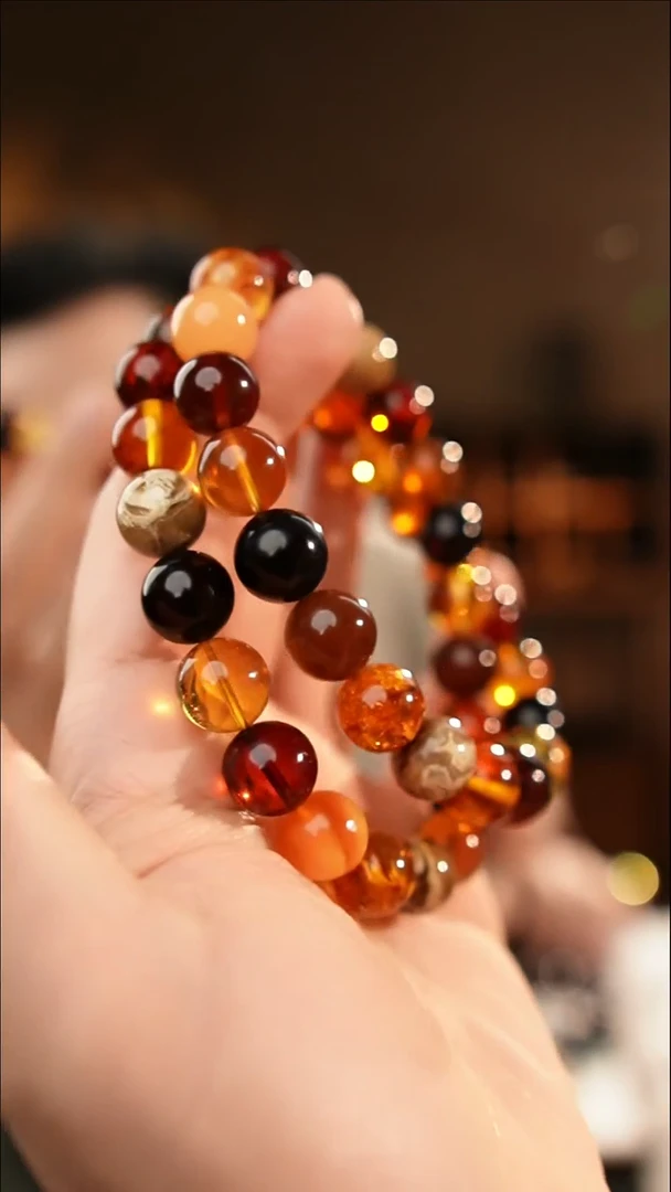 琥珀颈饰未镶嵌12+多宝项链