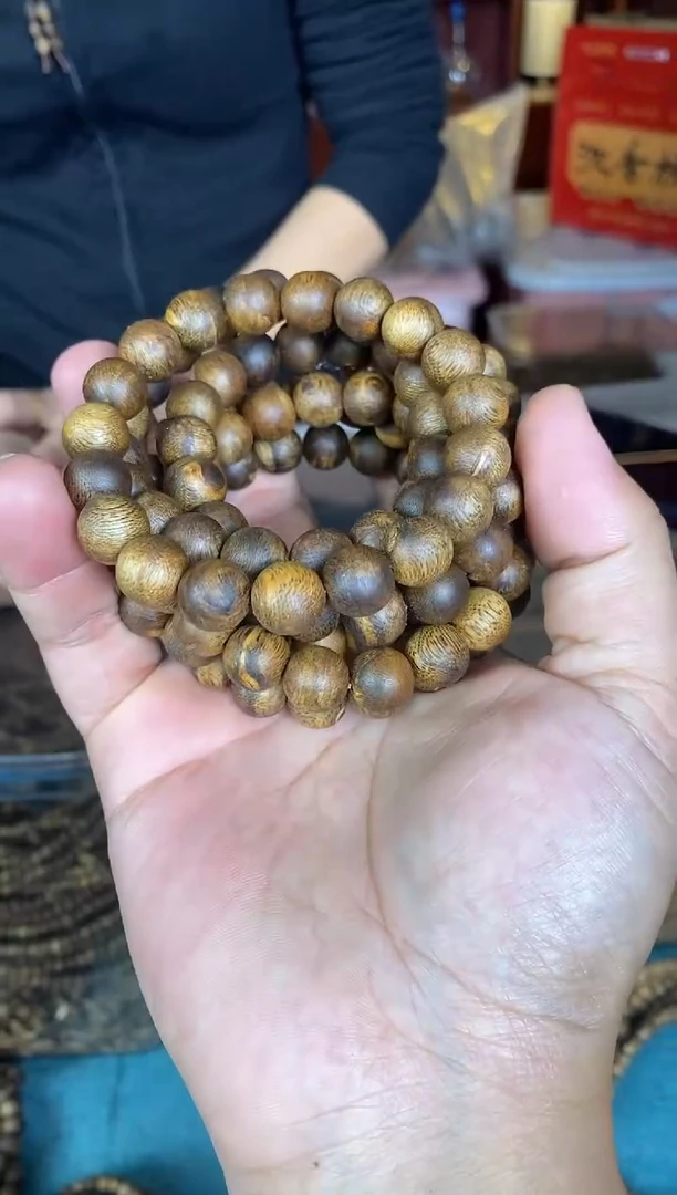 沉香手串紫棋楠1.1留疤圆珠单圈手串9+多样性发一