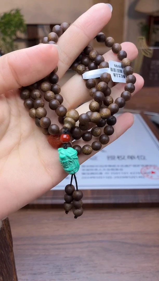 沉香手串沉香【非遗】富森红土上品06*108沉水设计