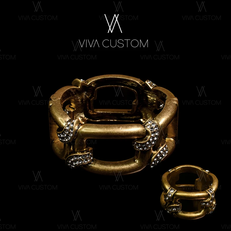 铜合金合成锆石手镯 （精工系列）个性简约字母套装