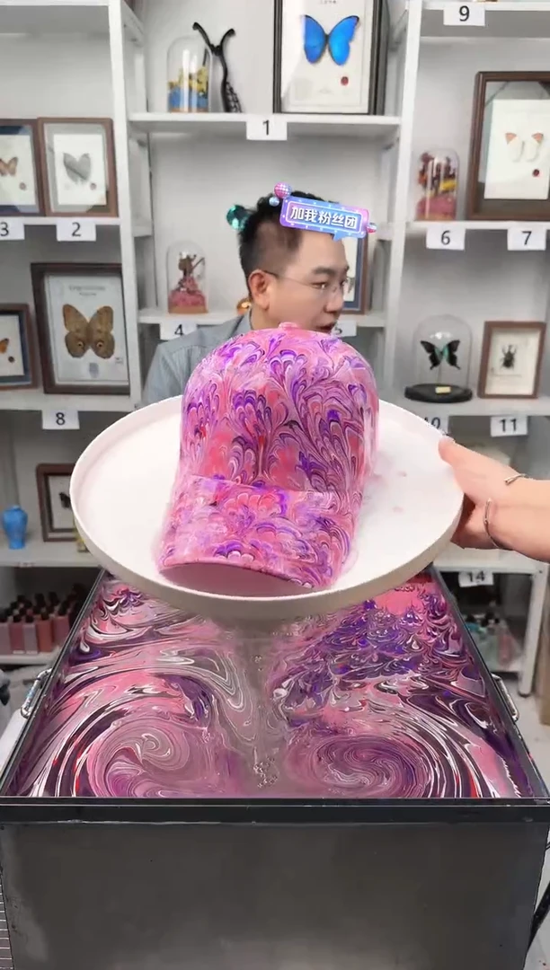 纯棉成人款凤尾纹水拓帽