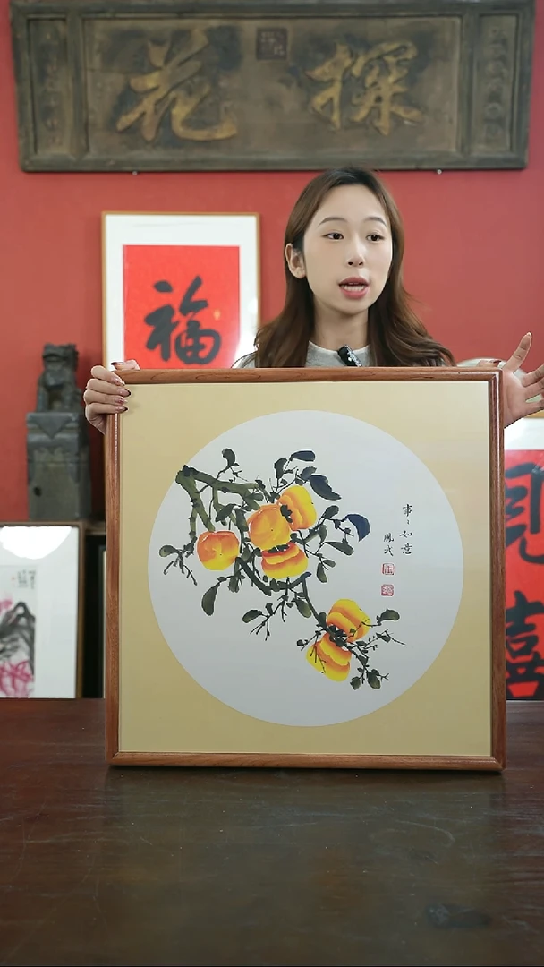 【闪购商品】书法手绘50*50-事事如意-王凤武-海棠木