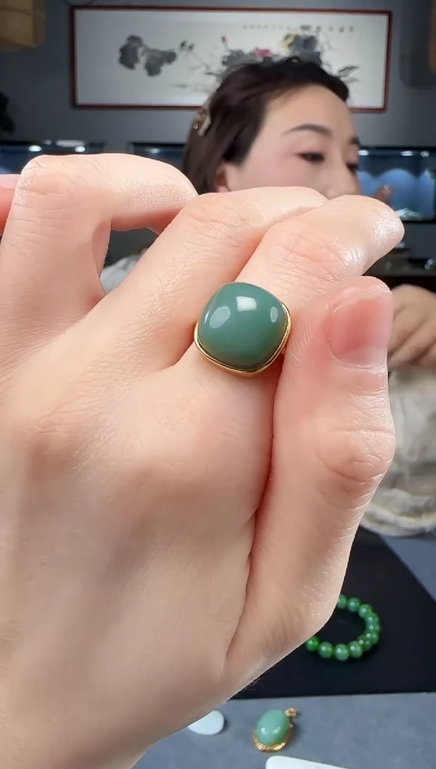 【闪购商品】和田玉戒指银S925镶嵌1