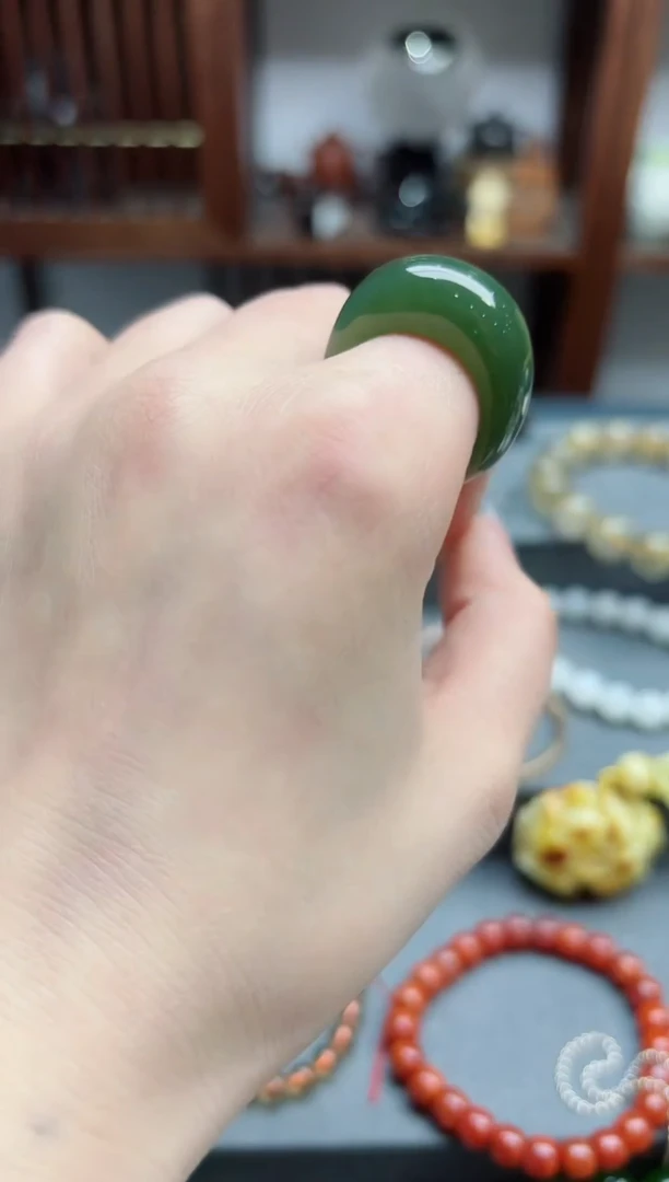 【闪购商品】和田玉指环未镶嵌碧玉指环17-18号*1 BDD