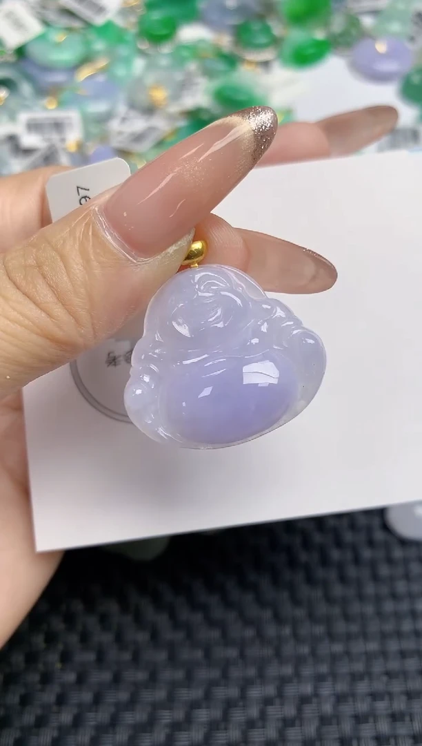 颈饰18K金镶嵌翡翠天然缅甸A货翡翠百元以上9元证书费自理