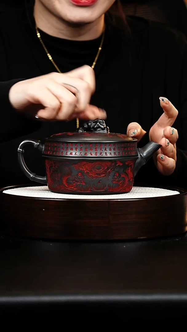 茶壶紫砂竹节汉瓦