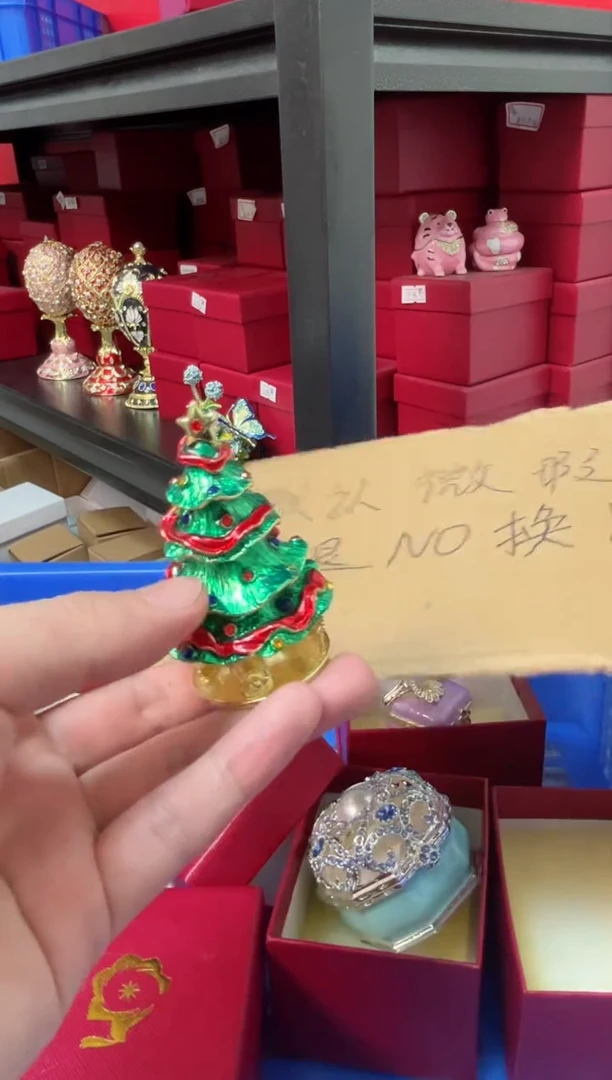 【闪购商品】瓷片年货节福福价格高质珐琅彩合金摆件首饰盒
