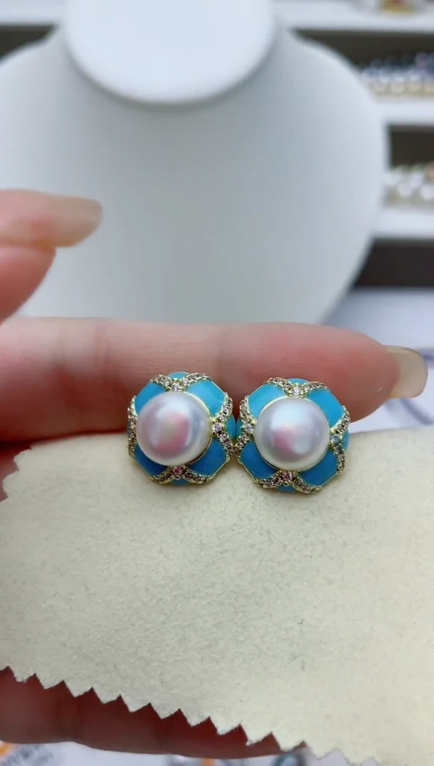 未镶嵌淡水珍珠耳饰W4