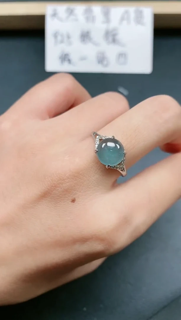 翡翠戒指银S925镶嵌1111111111111