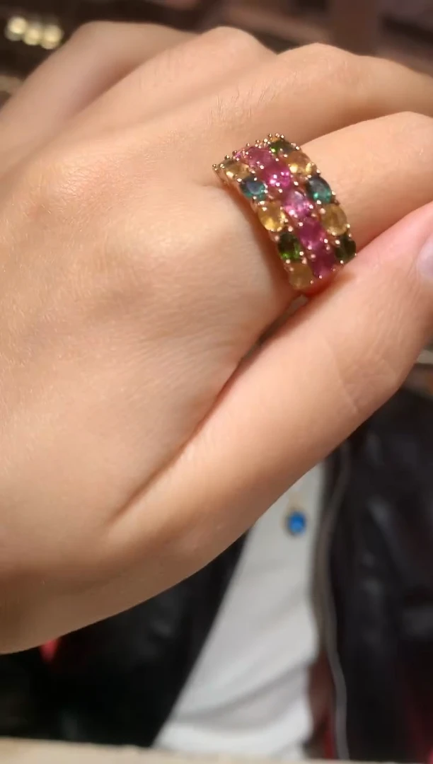 银S925镶嵌戒指碧玺【宝石世家严选】