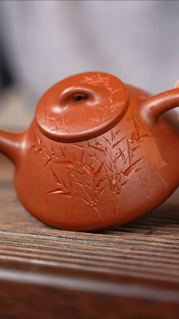 茶壶紫砂底槽青细竹小子冶