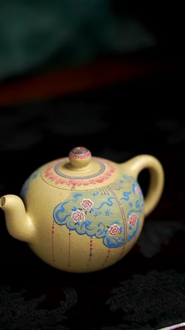 茶壶紫砂本绿流苏壶微瑕