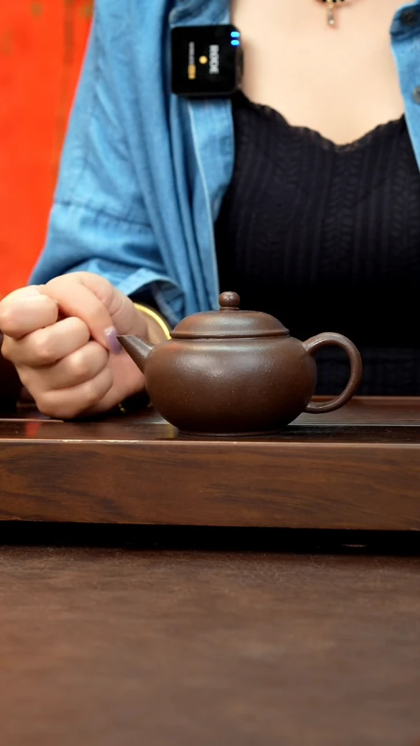 茶壶紫砂黑墩头水平壶180cc左右