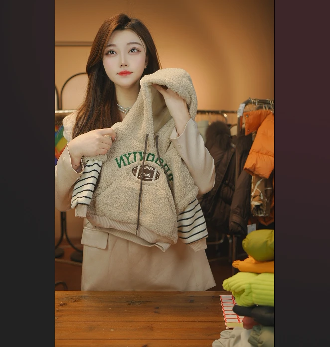 iu【棒球BOY2025儿童新款假两件连帽绒衫套头卫衣iuF-QB-370