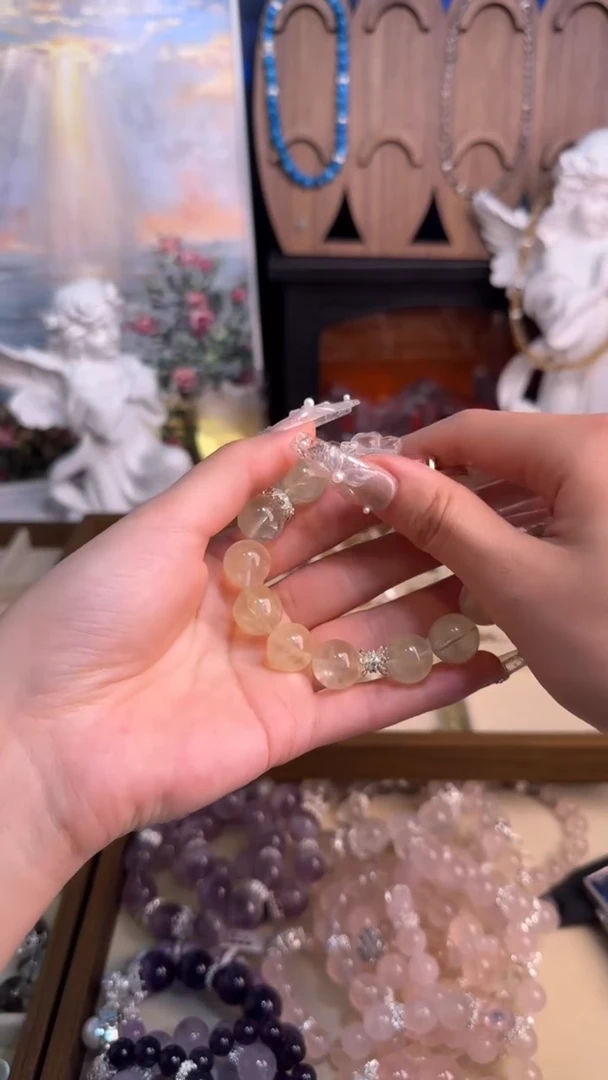 【闪购商品】水晶手串18K金镶嵌黄水