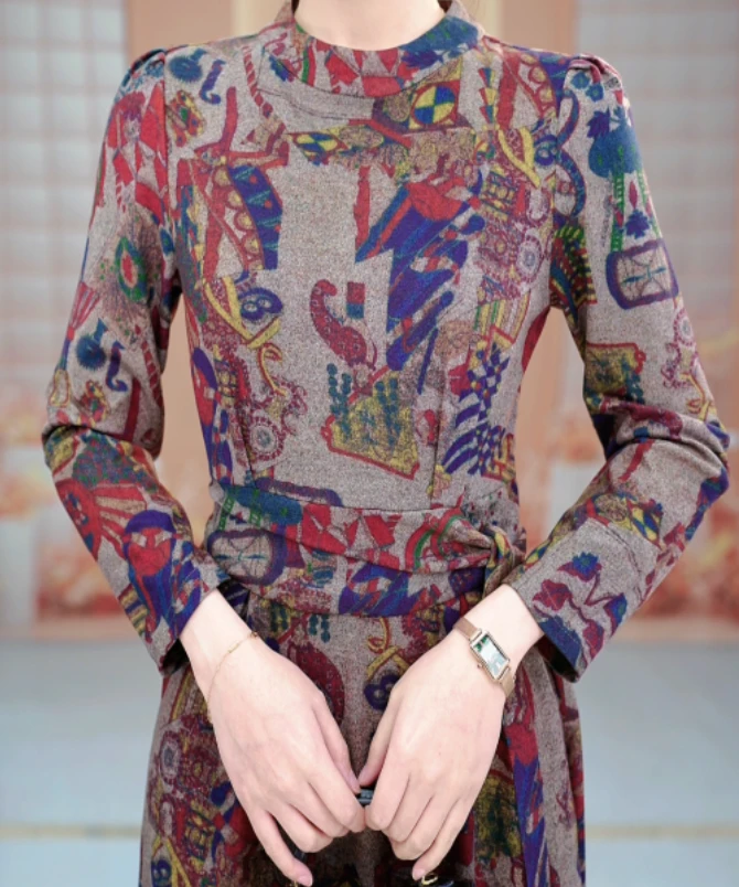 巴洛克油画高端奢华连衣裙女2025新款收腰显瘦裙子ZF-G79-NSGD