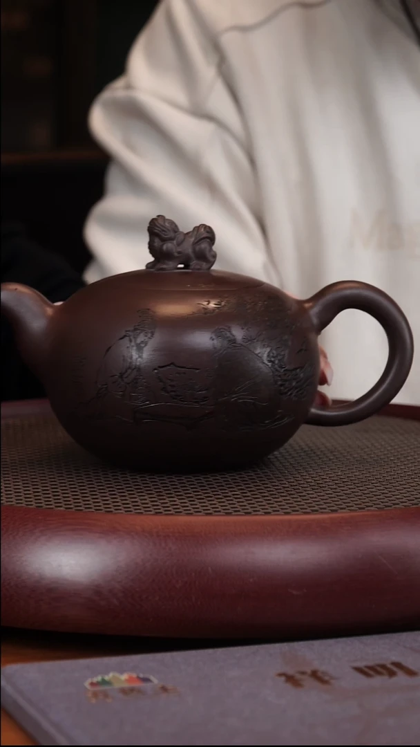 【闪购商品】紫砂茶壶1-50 YXM狮之祥瑞紫泥700cc