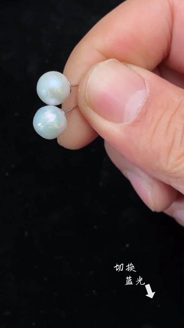 银S925镶嵌耳饰淡水珍珠多样性发一