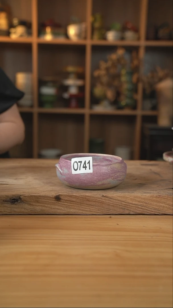 0741紫色系列的双耳钵钵