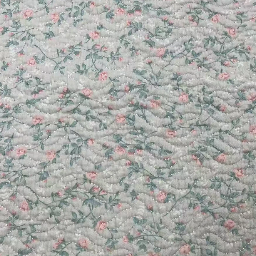 【绒兰】90*210韩式里外全棉水洗绗缝夹棉多功能床垫床盖68小碎花